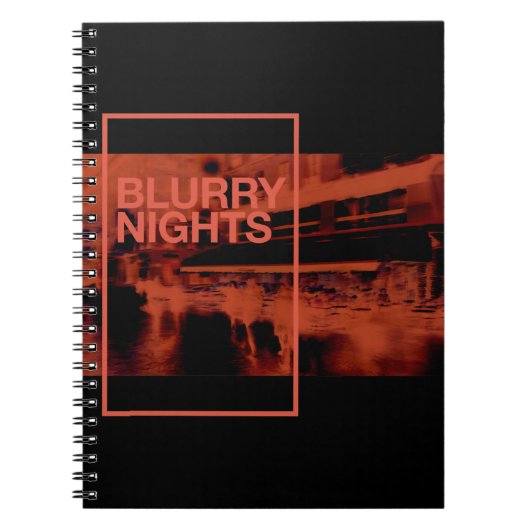 Carnet Art numérique de couleur rouge : Nuits floues (Devant)