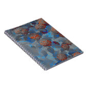 Carnet Art numérique motif de fleurs de couleur orange bl (Côté Droit)