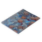 Carnet Art numérique motif de fleurs de couleur orange bl (Côté gauche)