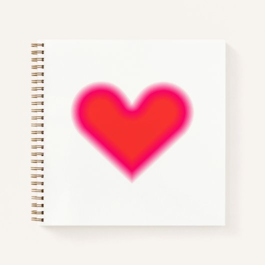 Carnet Art Optique Cœur Rouge Rose (Devant)