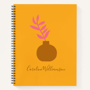 Carnet Art Plante minimaliste en Jaune sur mesure