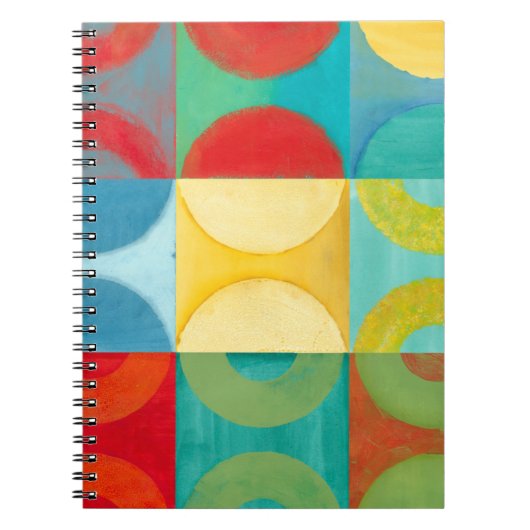 Carnet Art Pop brillant avec cercles et Carré (Devant)