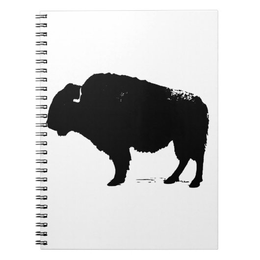 Carnet Art Pop Buffalo Bison Noir & Blanc (Devant)