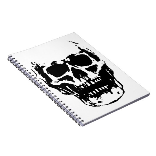 Carnet Art Pop de crâne noir blanc (Côté Droit)