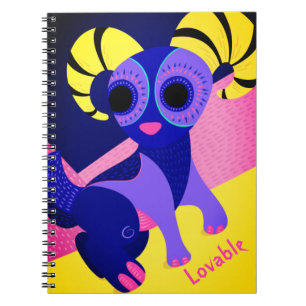 Carnet Art populaire mexicain rose et bleu sur