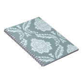 Carnet Art Rococo Damassé I Bleu de Canard+Turquoise (Côté Droit)