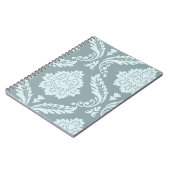 Carnet Art Rococo Damassé I Bleu de Canard+Turquoise (Côté gauche)
