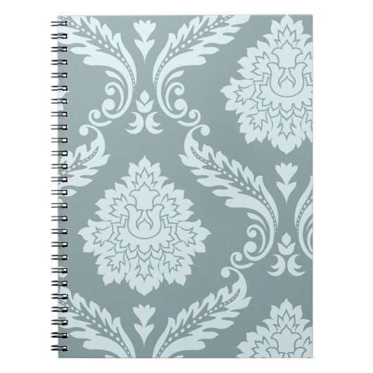 Carnet Art Rococo Damassé I Bleu de Canard+Turquoise (Devant)