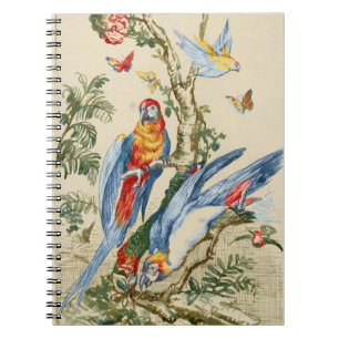 Carnet Art Tropical Antique de Perroquet et Papillon de G