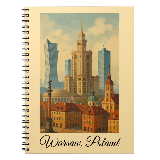 Carnet Art Vintage voyage de Varsovie Pologne (Devant)