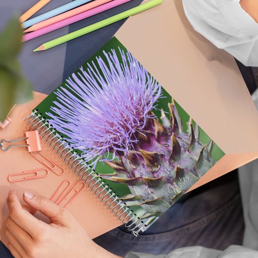 Carnet Artichoke violet Tête de chardon Floral