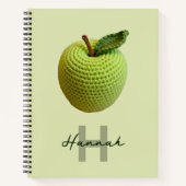 Carnet Artisanat Crochet vert Pomme Nom Monogramme (Devant)