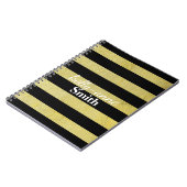 Carnet Artisanat glamour rayé d'or noir (Côté gauche)