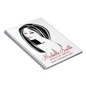 Carnet Artiste de maquillage moderne noir clair rose chic (Côté Droit)