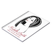 Carnet Artiste de maquillage moderne noir clair rose chic (Côté gauche)