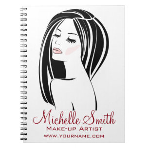 Carnet Artiste de maquillage moderne noir clair rose chic