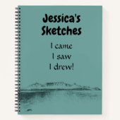 Carnet Artiste personnalisé Mer Turquoise et Montagne amu (Devant)