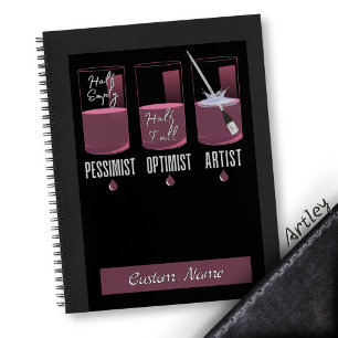 Carnet Artiste rose moderne Pessimiste Optimiste Sketchbo