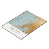 Carnet Artistique classique Aqua Blue Gold Paint Texture (Côté gauche)
