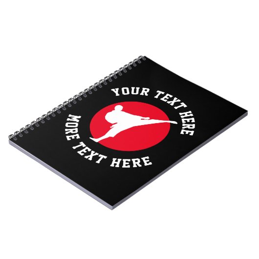 Carnet Arts martiaux personnalisés karate kick silhouette (Côté gauche)