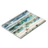 Carnet Artsy océan scène à rayures inky étoile de mer (Côté gauche)