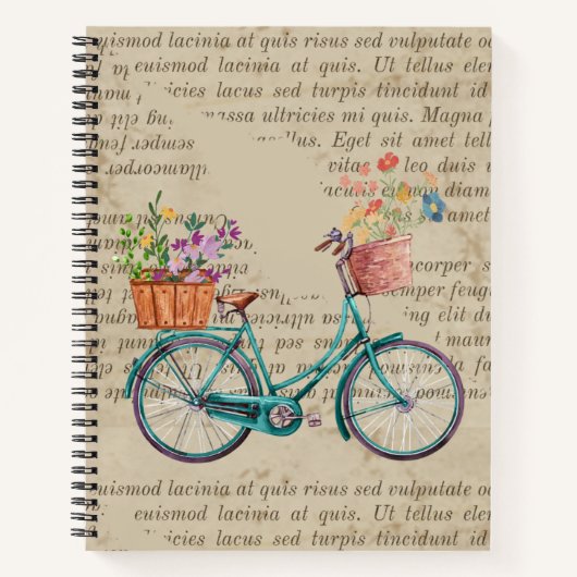 Carnet artwork papier Brown Texte du script de vélo rétro (Devant)