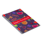 Carnet Arty moderne fleurs violettes et roses (Côté Droit)