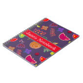 Carnet Arty moderne fleurs violettes et roses (Côté gauche)