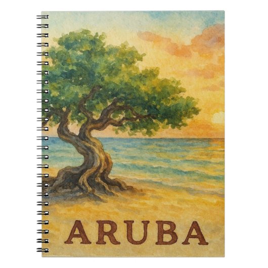 Carnet Aruba Eagle Beach Divi Tree Golden Hour (Devant)