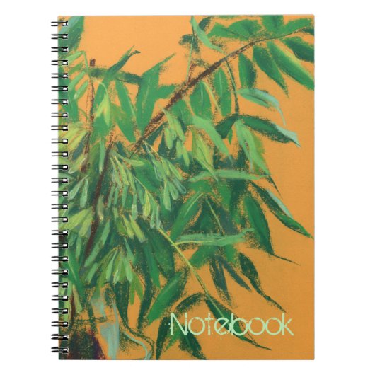 Carnet Ash-tree, green yellow summer greenery floral art (Devant)