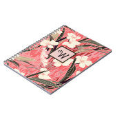 Carnet Asian Floral Pink Peach White Chinoiserie Monogram (Côté gauche)