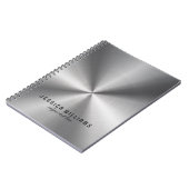 Carnet Aspect brillant gris argenté en acier inoxydable (Côté gauche)