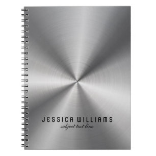 Carnet Aspect brillant gris argenté en acier inoxydable
