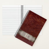 Carnet aspect cuir rouge monogramme (À l'intérieur)