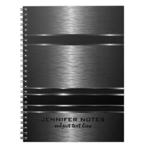 Carnet Aspect en aluminium brossé gris foncé