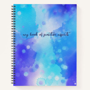 Carnet Aspects positifs Aquarelle bleue Gratitude