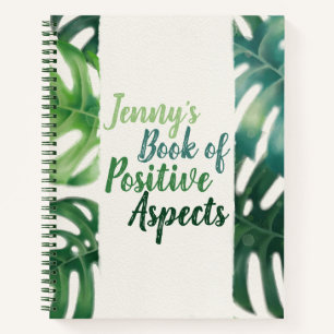 Carnet Aspects Positifs Aquarelle Palm Feuille Gratitude