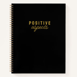 Carnet Aspects positifs Minimaliste Gratitude noire