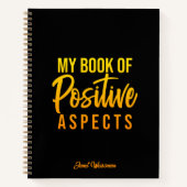Carnet Aspects Positifs Typographie Jaune Noir Gratitude (Devant)