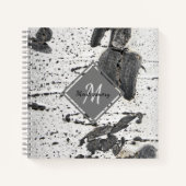 Carnet Aspen rustique écorce Texture Monogramme Nom perso (Devant)
