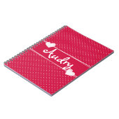 Carnet Assez dans le valentine rose et blanc de pois (Côté gauche)