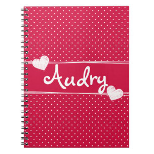 Carnet Assez dans le valentine rose et blanc de pois