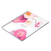 Carnet assez rose de nom d'aquarelle de pavots (Côté gauche)