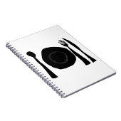 Carnet Assiette et couverts noir et blanc (Côté Droit)
