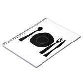 Carnet Assiette et couverts noir et blanc (Côté gauche)