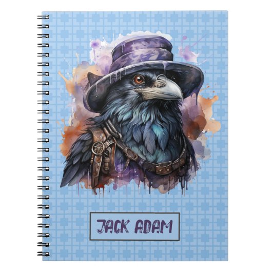 Carnet Assistant Aquarelle Raven Bird (Devant)