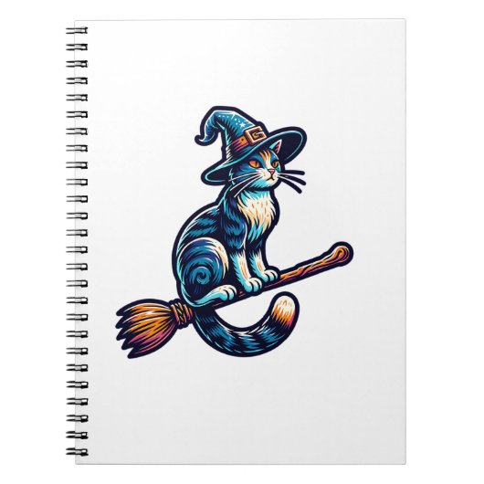 Carnet Assistant Chat Halloween sorcière Amoureux de les (Devant)