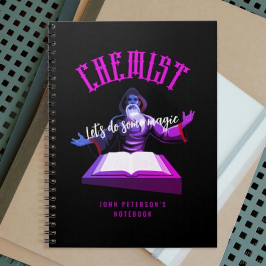Carnet Assistant | Chimiste | Art Imaginaire | Noir