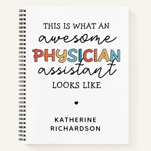 Carnet Assistant de médecin sur mesure Funny Awesome PA c (Devant)