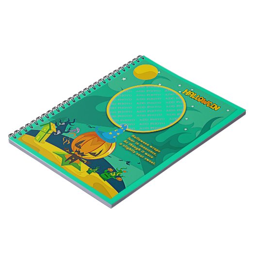 Carnet Assistant Halloween Jack o' Lantern Ajouter cadre  (Côté gauche)